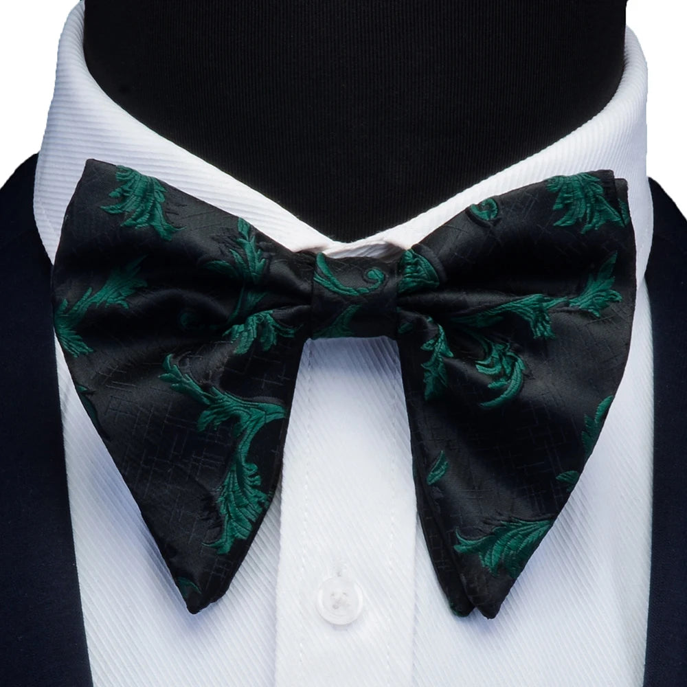 New Big Bow Ties Men's Novelty Floral Bowtie Red Black Solid Fashion Flowers Bow Ties For Men Wedding Accessories