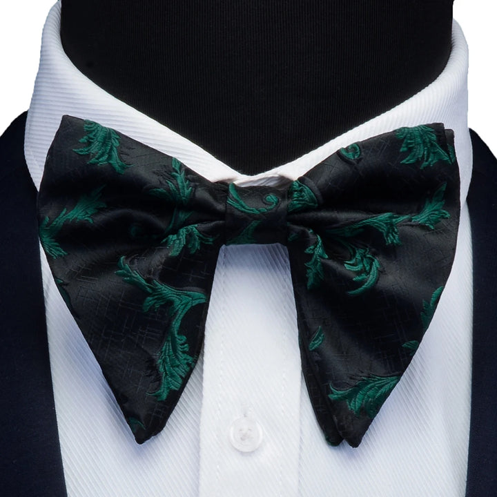 New Big Bow Ties Men's Novelty Floral Bowtie Red Black Solid Fashion Flowers Bow Ties For Men Wedding Accessories
