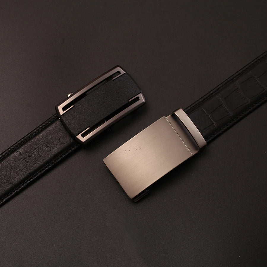 Belts For Men Strap Quality Genuine Leather Belt Men Automatic Buckle Black Belts Cummerbunds Cinturon Hombre Drop Shipping