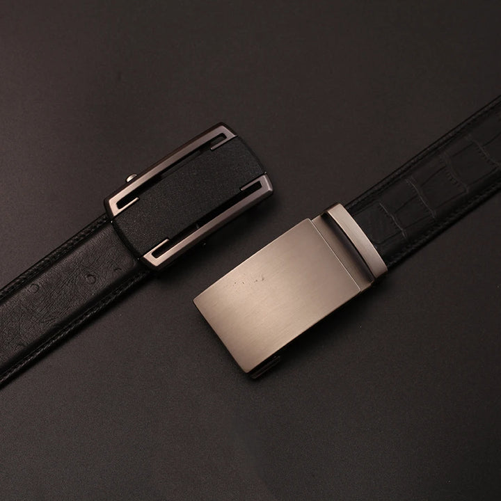 Belts For Men Strap Quality Genuine Leather Belt Men Automatic Buckle Black Belts Cummerbunds Cinturon Hombre Drop Shipping