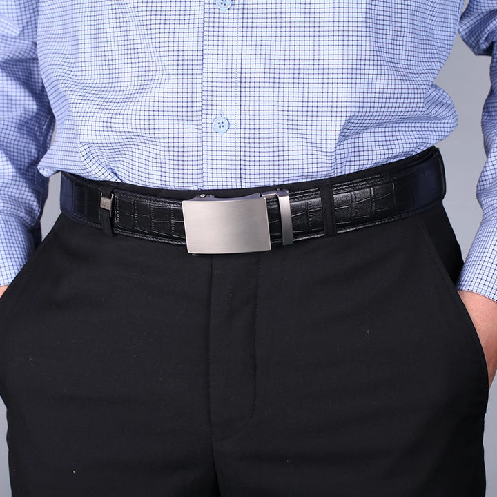 Belts For Men Strap Quality Genuine Leather Belt Men Automatic Buckle Black Belts Cummerbunds Cinturon Hombre Drop Shipping