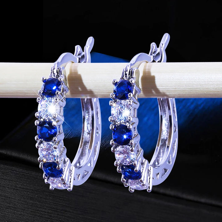 GoldenSpark™ – Clear CZ Zircon Round Stud Earrings for Women