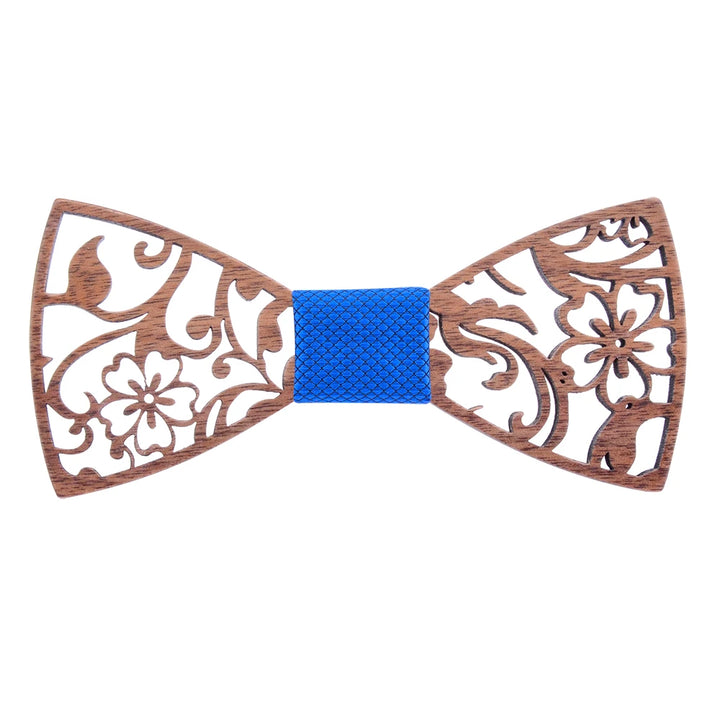 Fashion Novelty Walnut Wooden Bow Tie Mens Fashion Floral Hollow Carved Wood Bowtie Suit Wedding Party Handmade Cravat Neck Ties