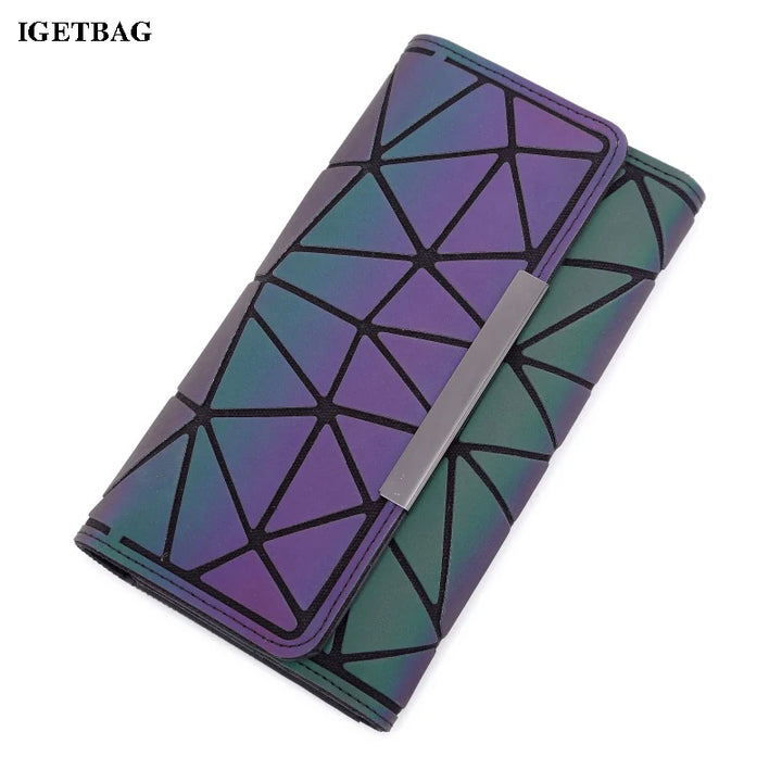 Long Geometric Clutch Wallet – Three-Fold Wallet & Card Holder for Women