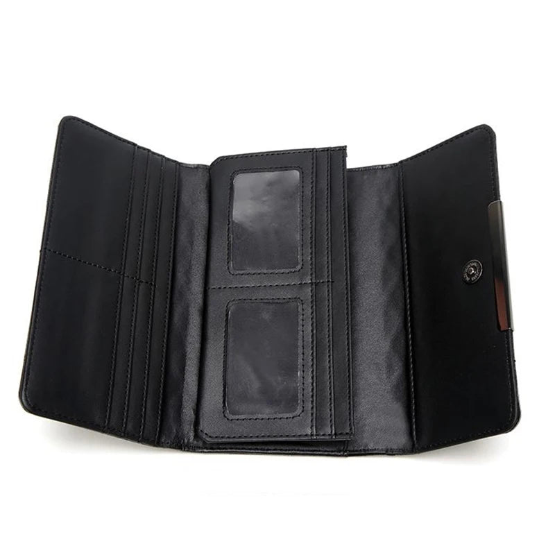 Long Geometric Clutch Wallet – Three-Fold Wallet & Card Holder for Women