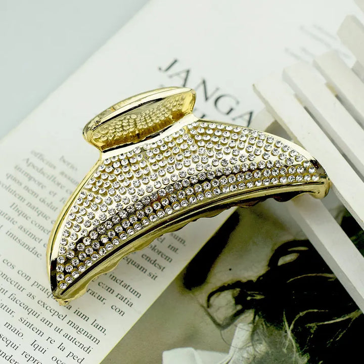 Hair Accessories for Women 8.5cm Black Claw Clips Rhinestone Crab Fashion Femme Gold Hairclip Girls Headwear Gifts Wholesale