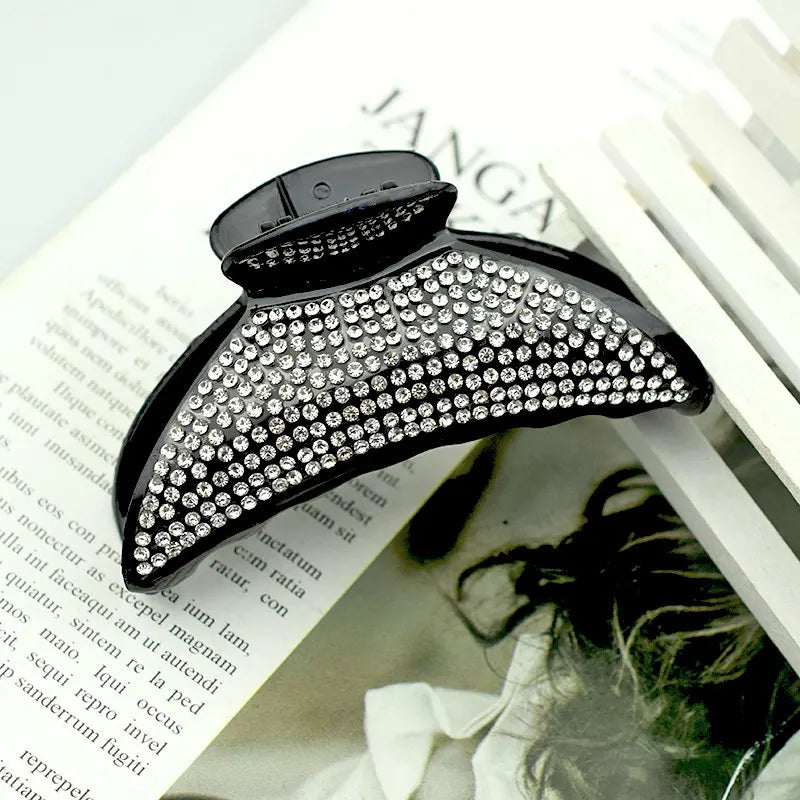 Hair Accessories for Women 8.5cm Black Claw Clips Rhinestone Crab Fashion Femme Gold Hairclip Girls Headwear Gifts Wholesale