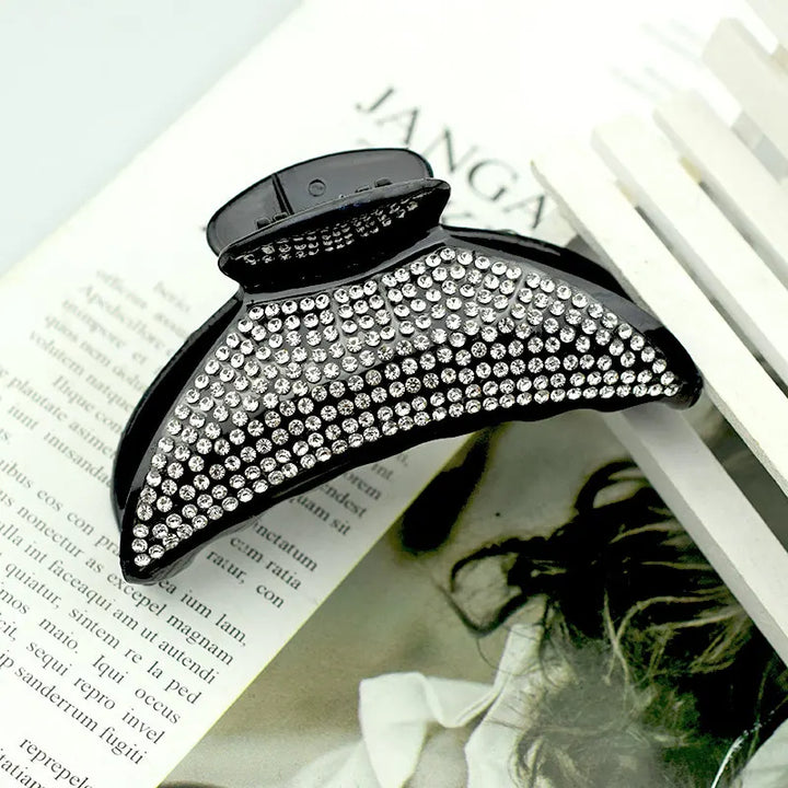 Hair Accessories for Women 8.5cm Black Claw Clips Rhinestone Crab Fashion Femme Gold Hairclip Girls Headwear Gifts Wholesale