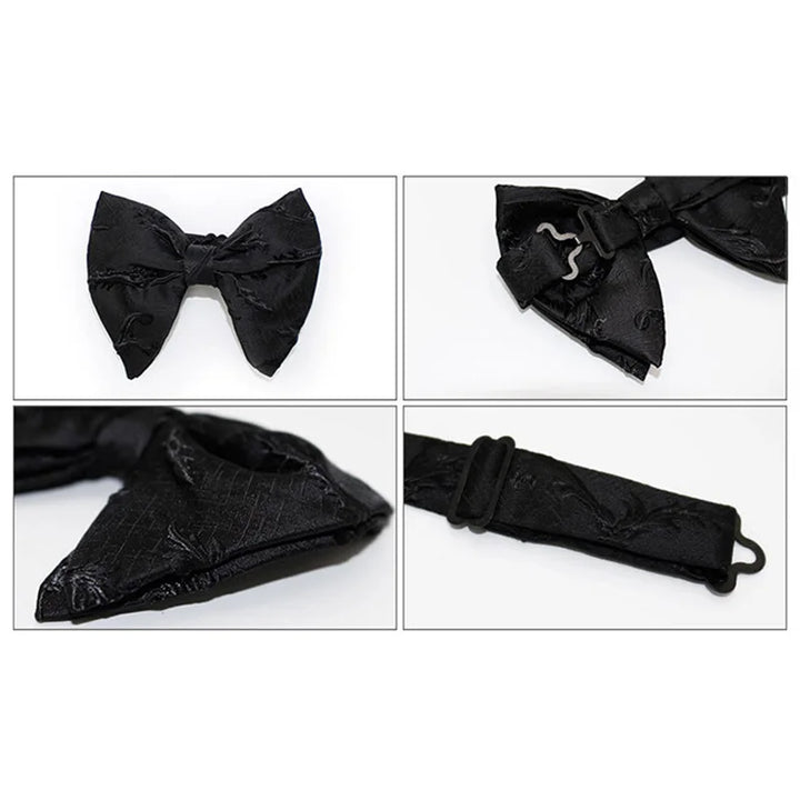 New Big Bow Ties Men's Novelty Floral Bowtie Red Black Solid Fashion Flowers Bow Ties For Men Wedding Accessories