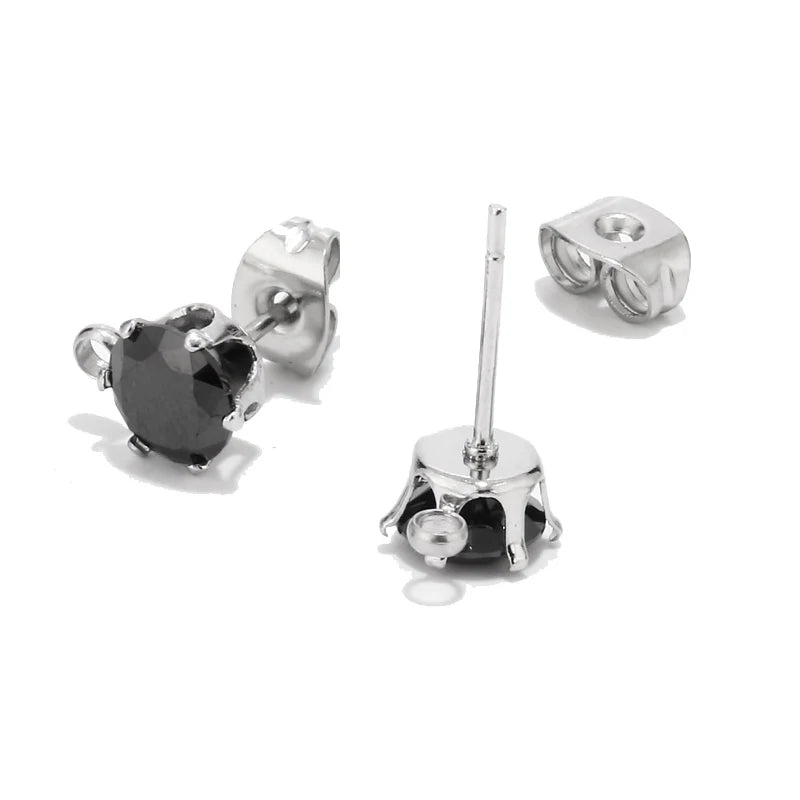 Gold Tone Earring Hooks with CZ Studs