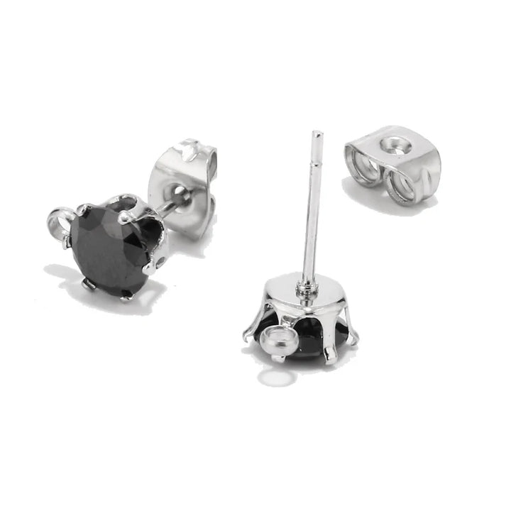 Gold Tone Earring Hooks with CZ Studs