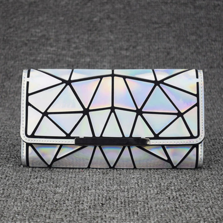 Long Geometric Clutch Wallet – Three-Fold Wallet & Card Holder for Women