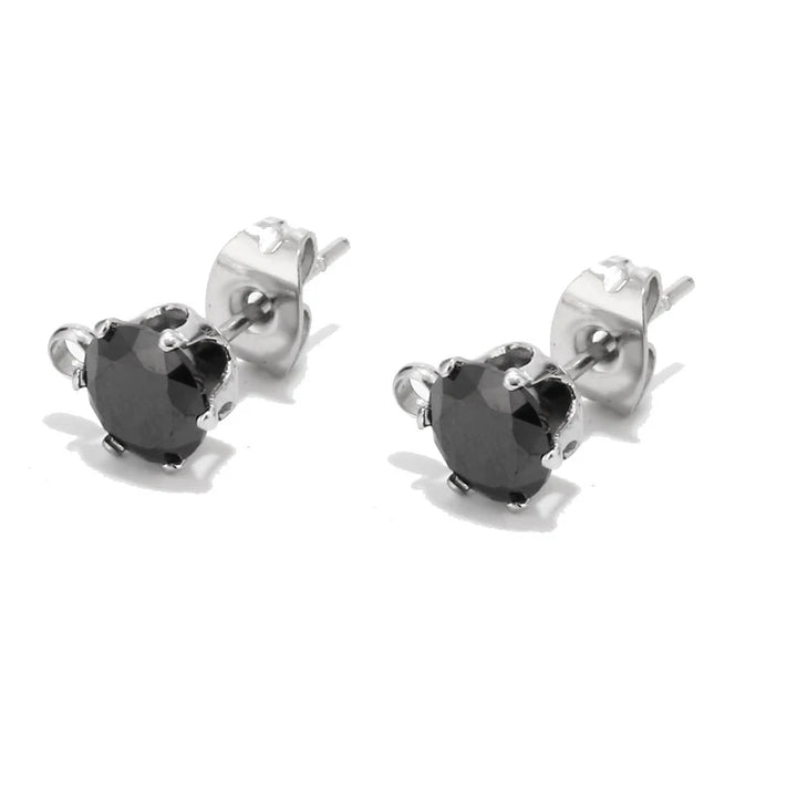 Gold Tone Earring Hooks with CZ Studs