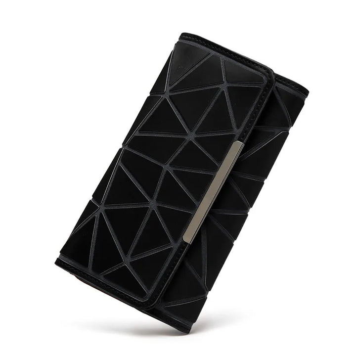 Long Geometric Clutch Wallet – Three-Fold Wallet & Card Holder for Women