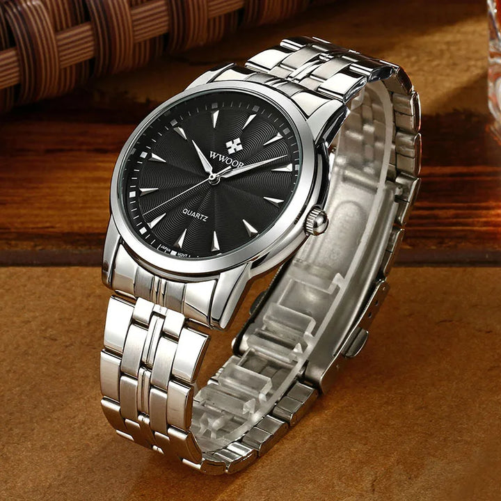 Luxury Men’s Watch – WWOOR Stainless Steel Waterproof Timepiece