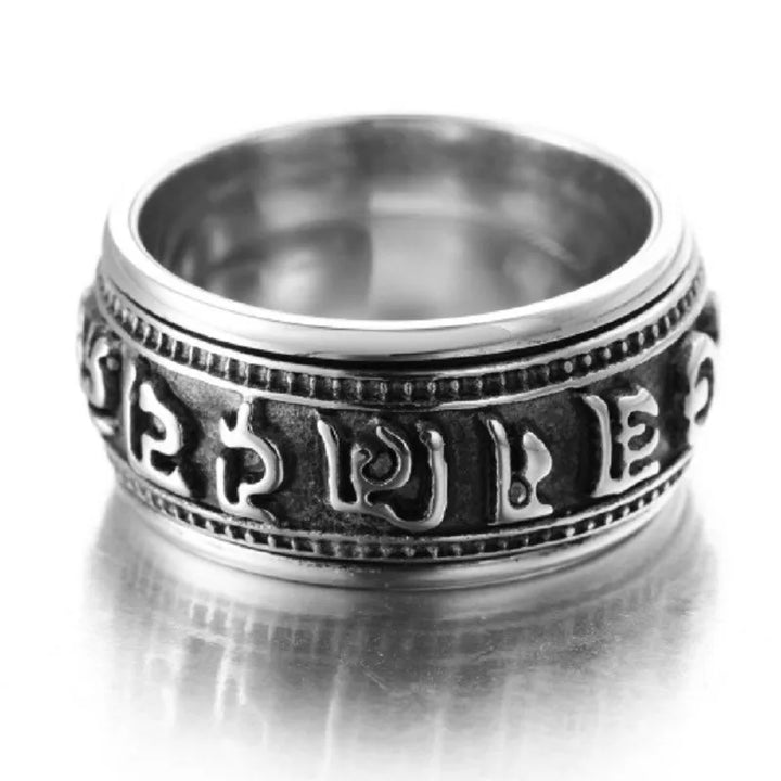 Rotatable Mantra Titanium Ring