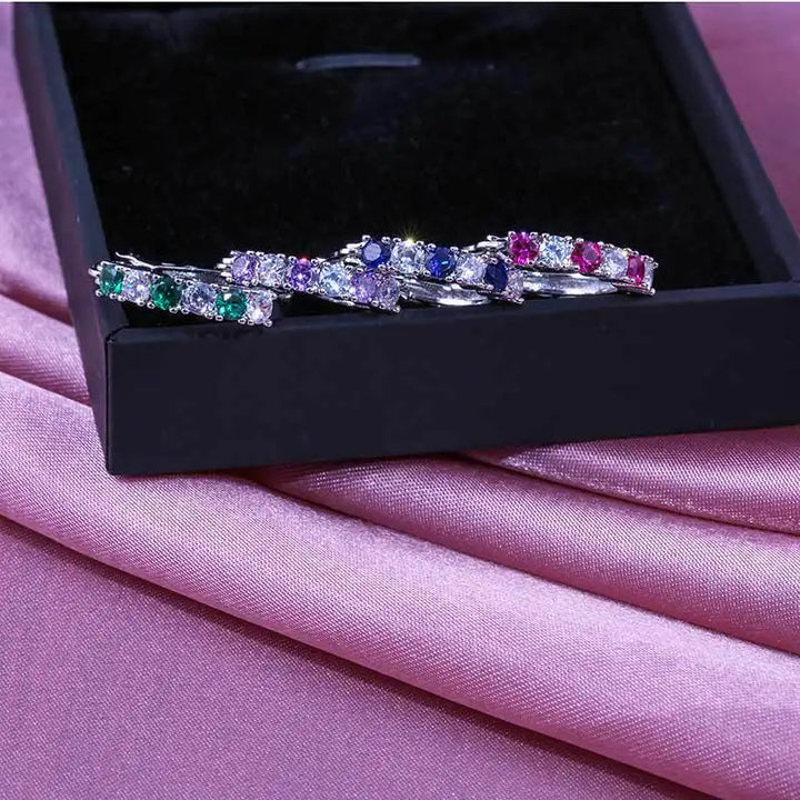 GoldenSpark™ – Clear CZ Zircon Round Stud Earrings for Women