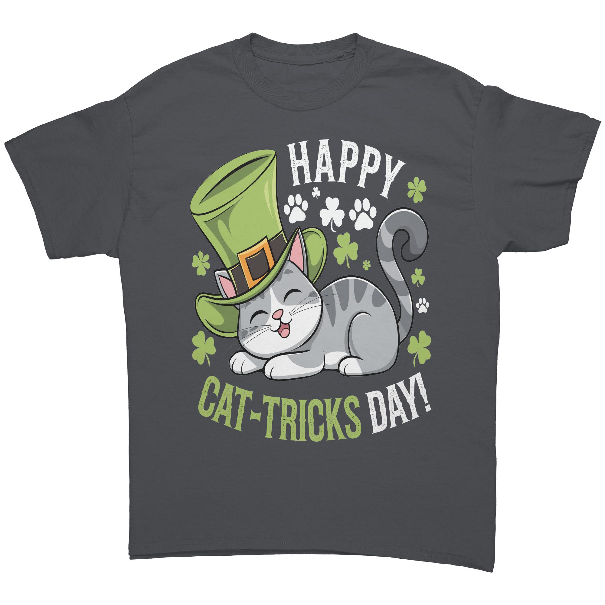 Happy_Cat-Tricks_Day_Gildan_Unisex_T-shi_Charcoal_Front_Mockup.png