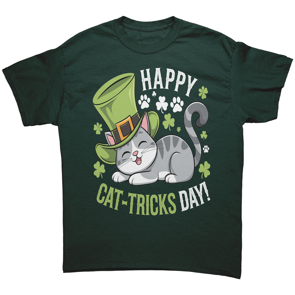 Happy_Cat-Tricks_Day_Gildan_Unisex_T-shi_Forest_Green_Mockup.png