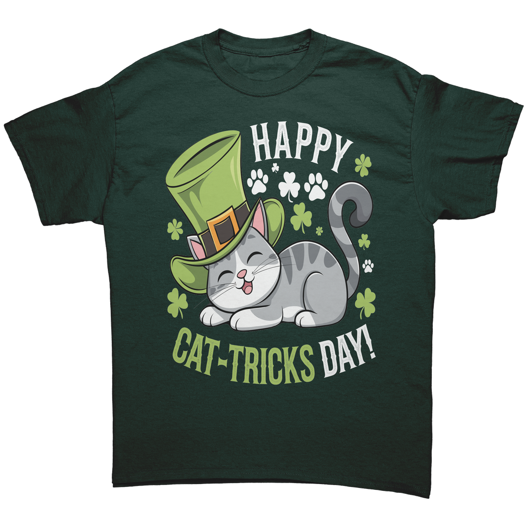 Happy_Cat-Tricks_Day_Gildan_Unisex_T-shi_Forest_Green_Mockup.png
