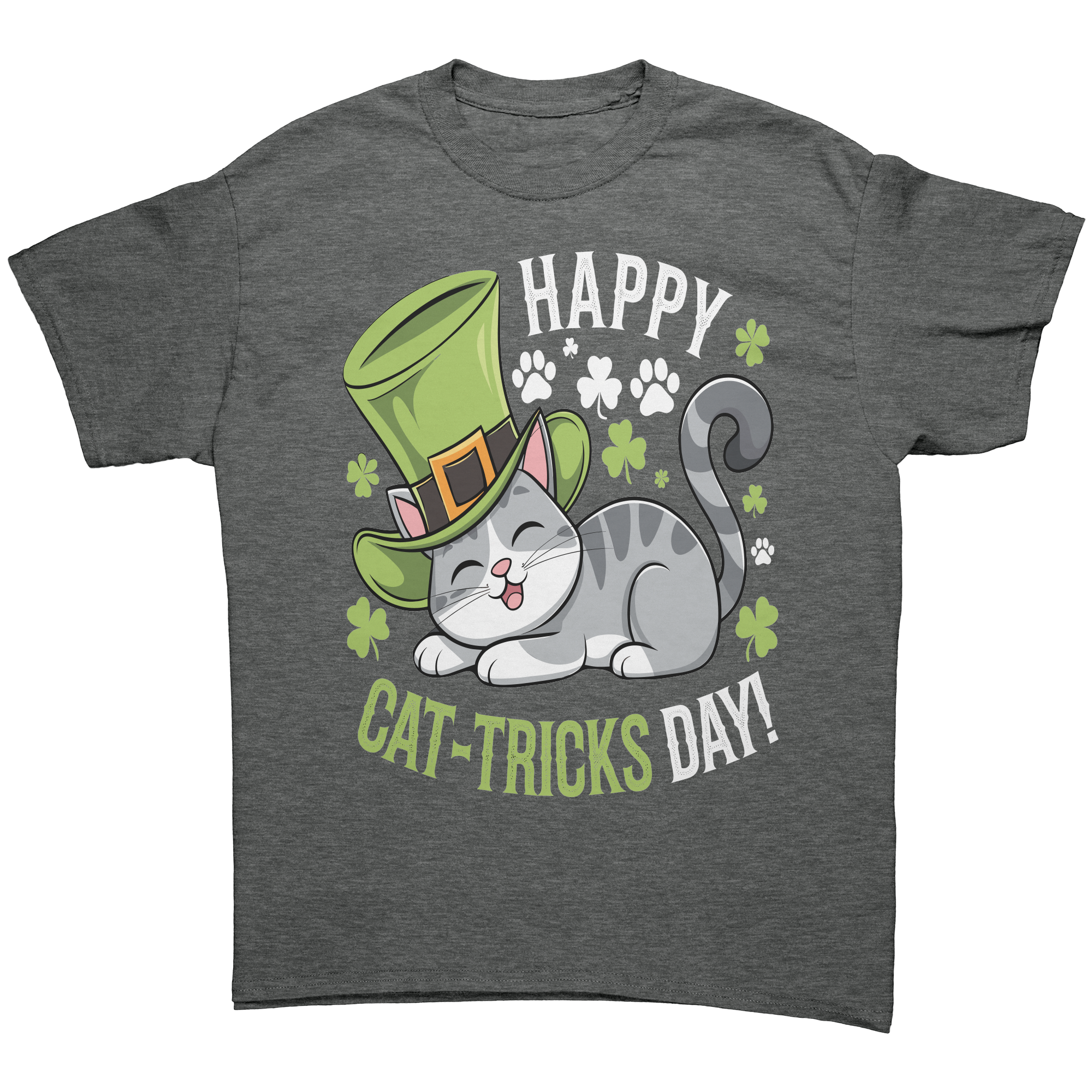 Happy_Cat-Tricks_Day_Gildan_Unisex_T-shi_Graphite_Heather_Front_Mockup.png
