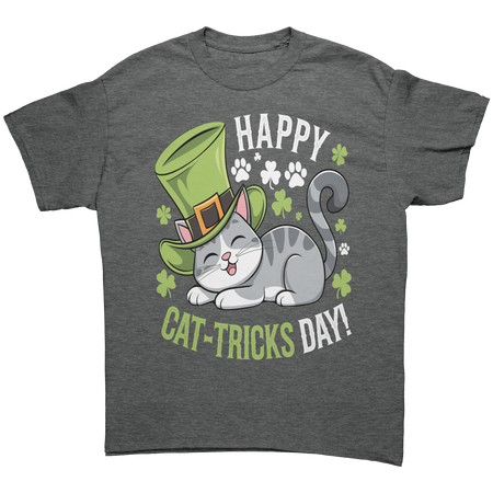 Happy_Cat-Tricks_Day_Gildan_Unisex_T-shi_Graphite_Heather_Front_Mockup.png