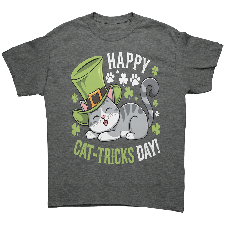 Happy_Cat-Tricks_Day_Gildan_Unisex_T-shi_Graphite_Heather_Front_Mockup.png
