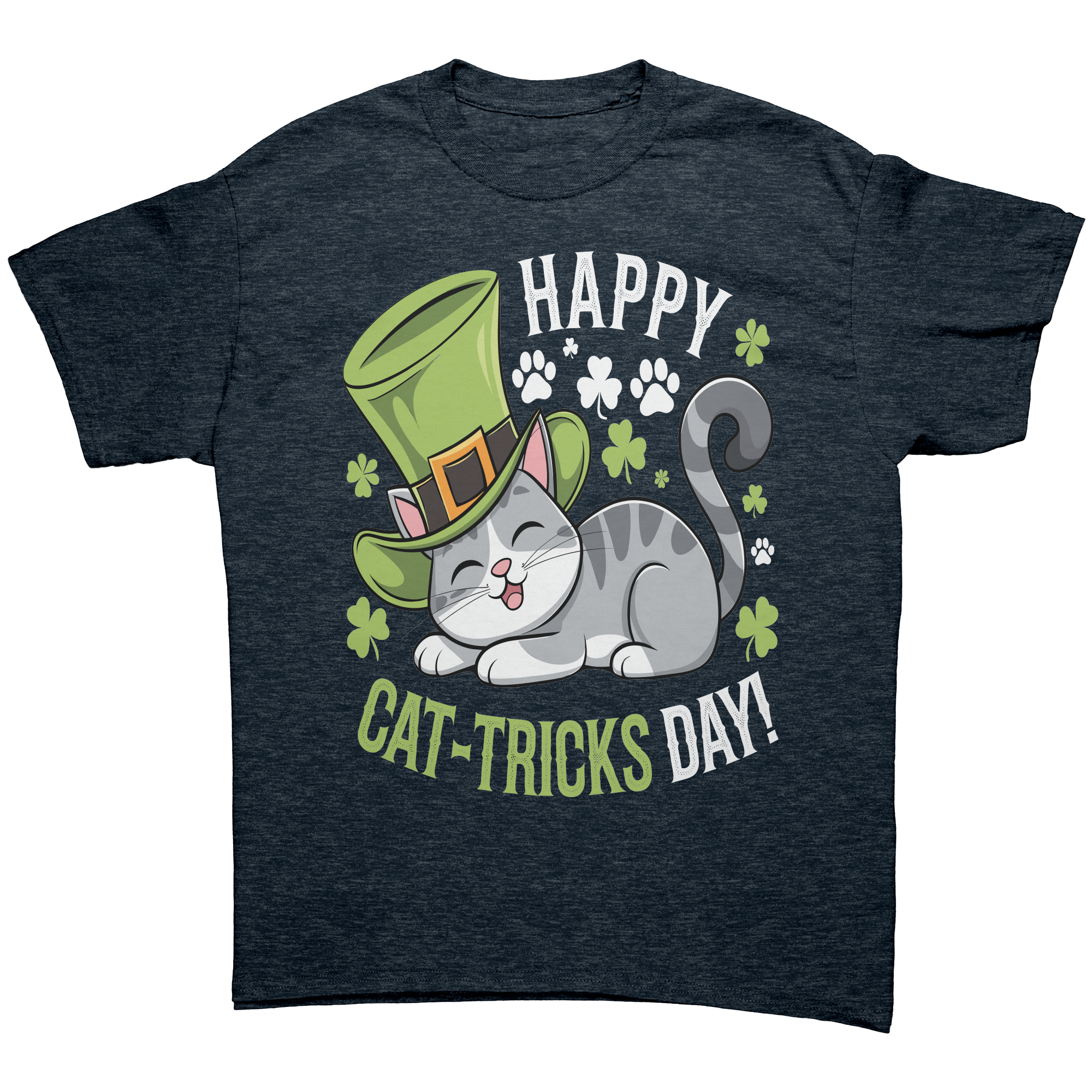 Happy_Cat-Tricks_Day_Gildan_Unisex_T-shi_Heather_Navy_Front_Mockup.png