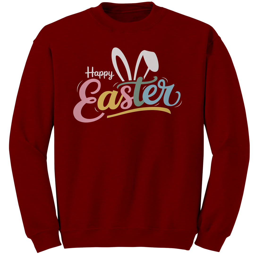 Happy_Easter_Bunny_Ears_Gildan_Crewneck__Antique_Cherry_Red_Mockup.png