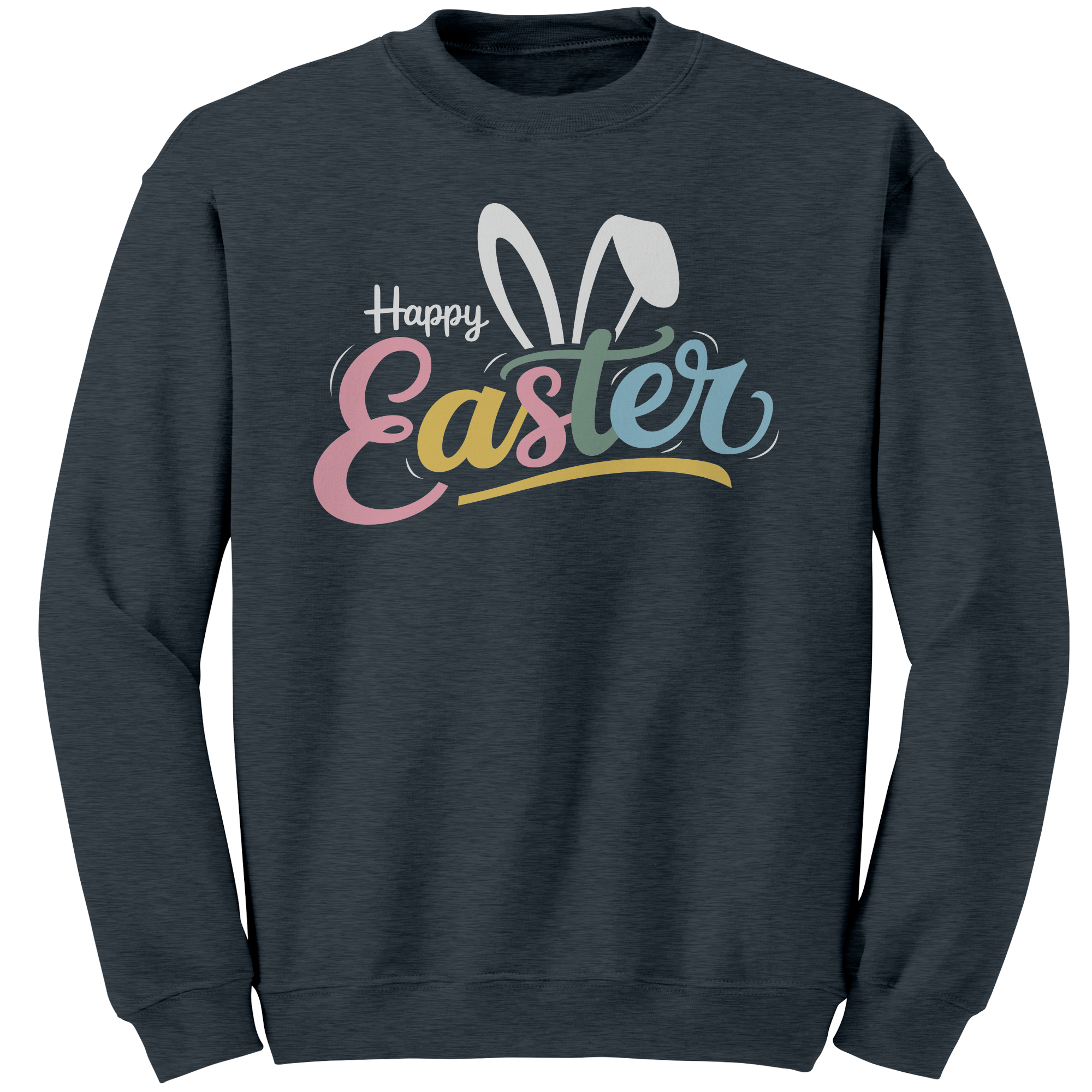 Happy_Easter_Bunny_Ears_Gildan_Crewneck__Dark_Heather_Mockup.png