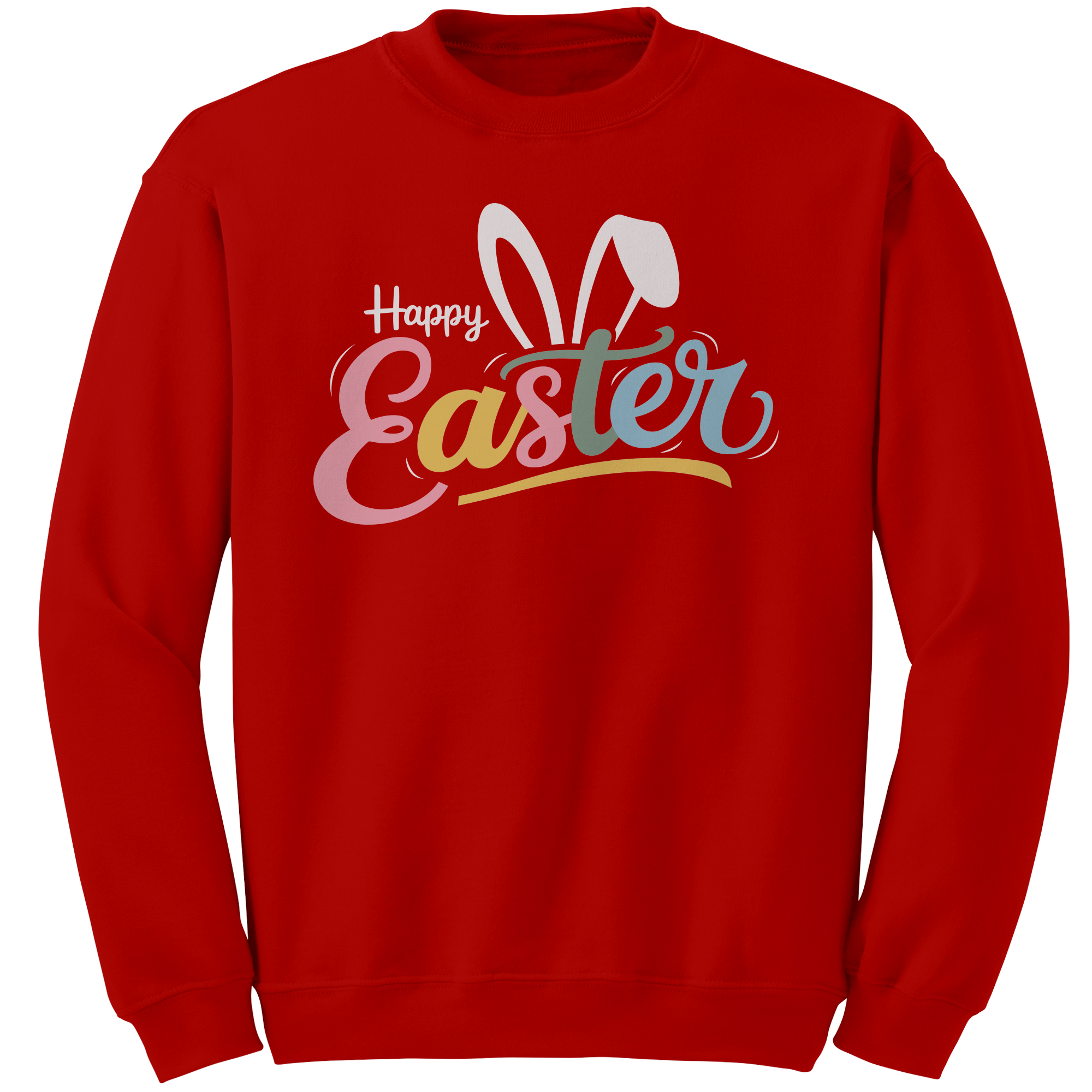 Happy_Easter_Bunny_Ears_Gildan_Crewneck__Red_Mockup.png