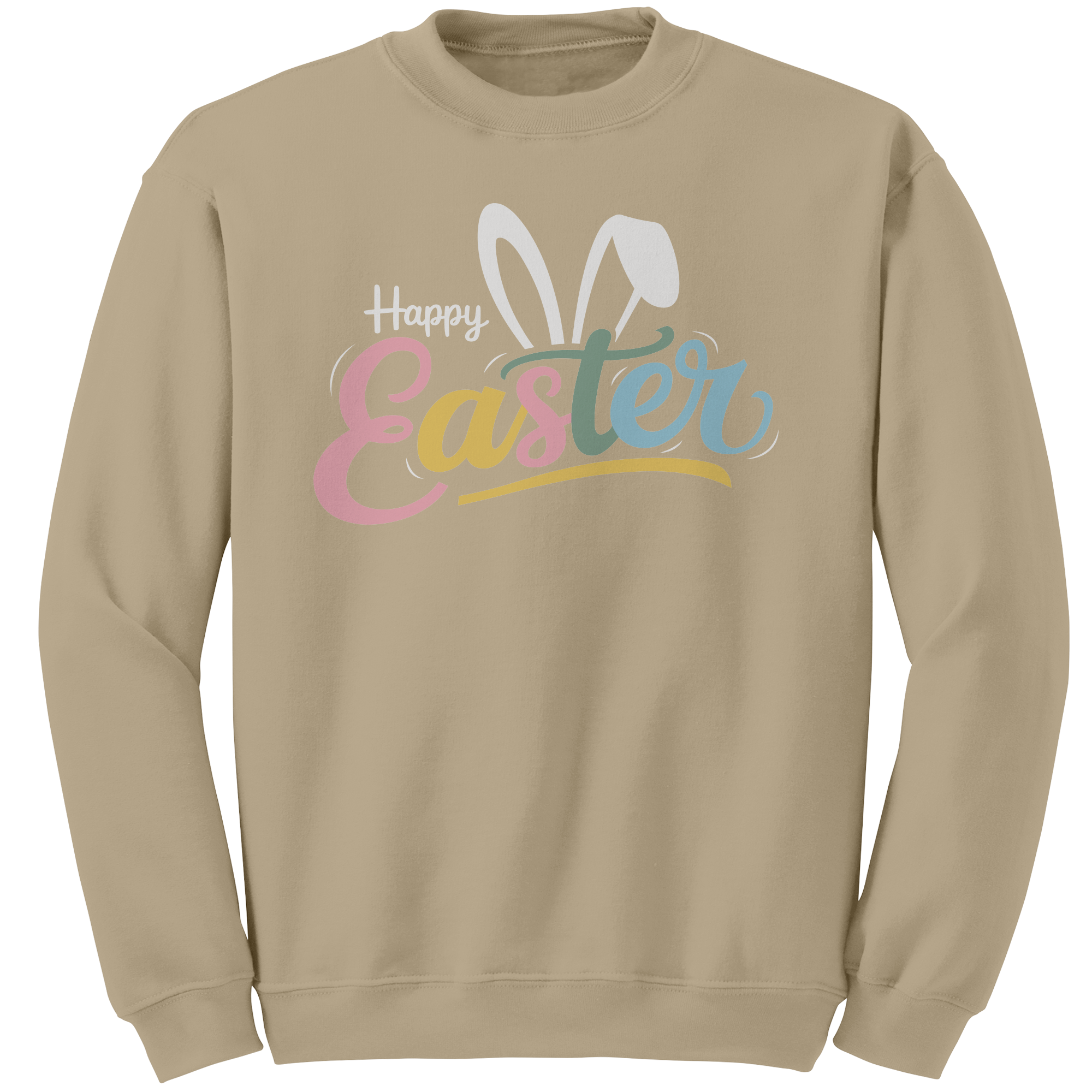 Happy_Easter_Bunny_Ears_Gildan_Crewneck__Sand_Mockup.png