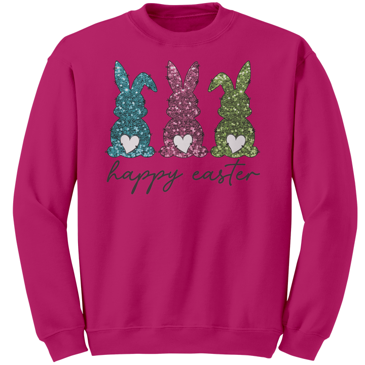 Happy_Easter_Sequin_Rabbits_Gildan_Crewn_Heliconia_Mockup.png
