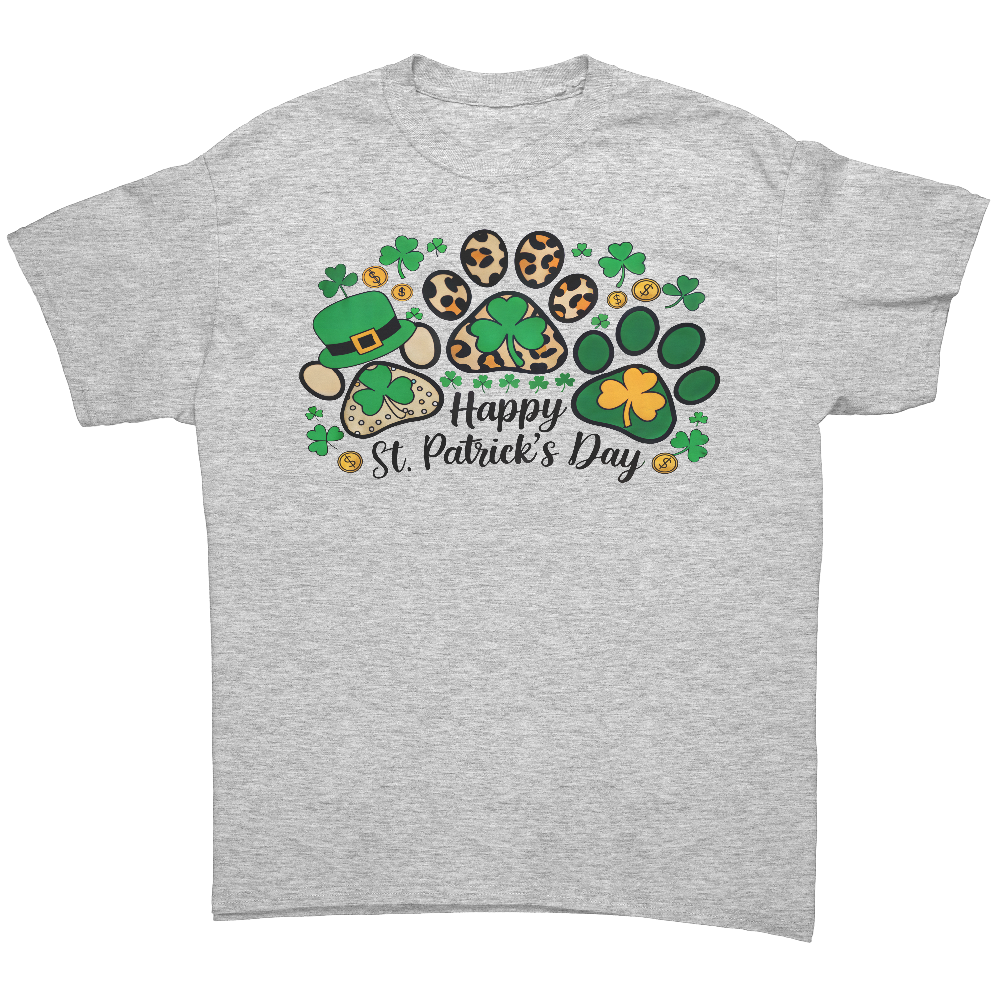 Happy_St_Patricks_Day_Gildan_Unisex_T-_Ash_Grey_Front_Mockup.png
