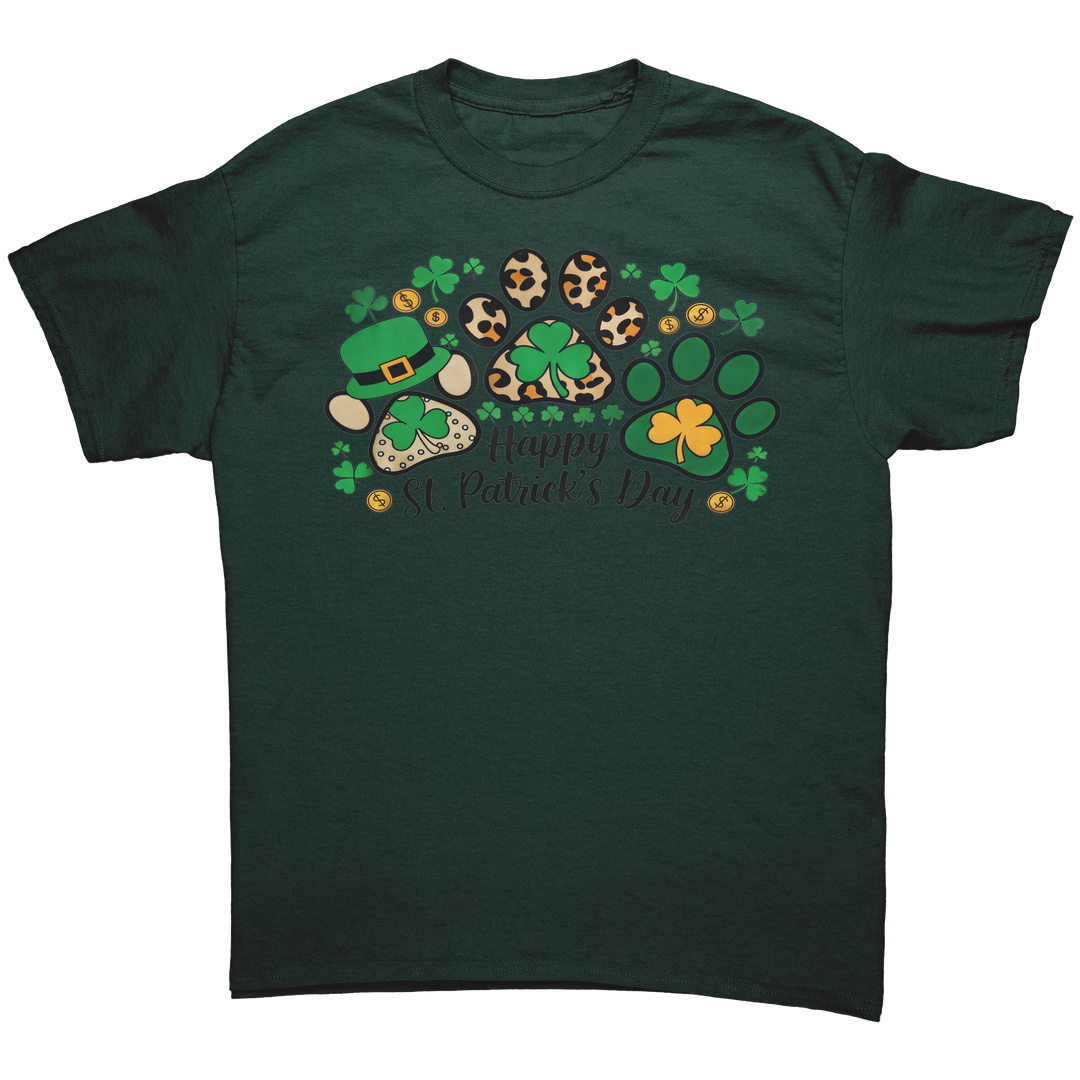 Happy_St_Patricks_Day_Gildan_Unisex_T-_Forest_Green_Mockup.png