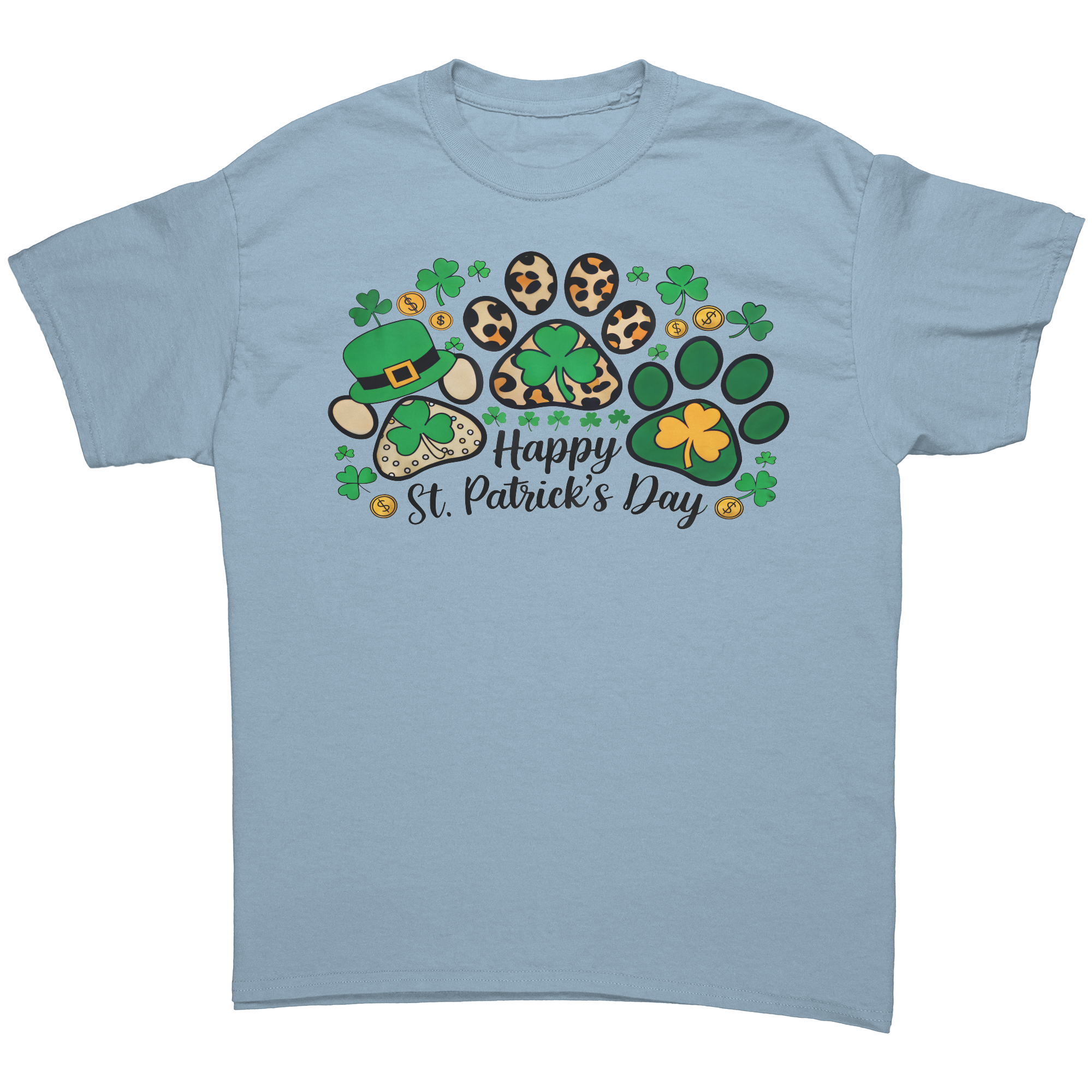 Happy_St_Patricks_Day_Gildan_Unisex_T-_Light_Blue_Front_Mockup.png