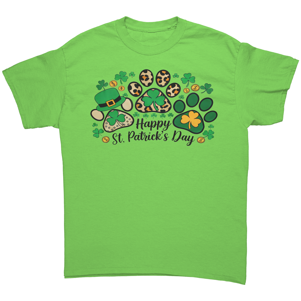 Happy_St_Patricks_Day_Gildan_Unisex_T-_Lime_Front_Mockup.png