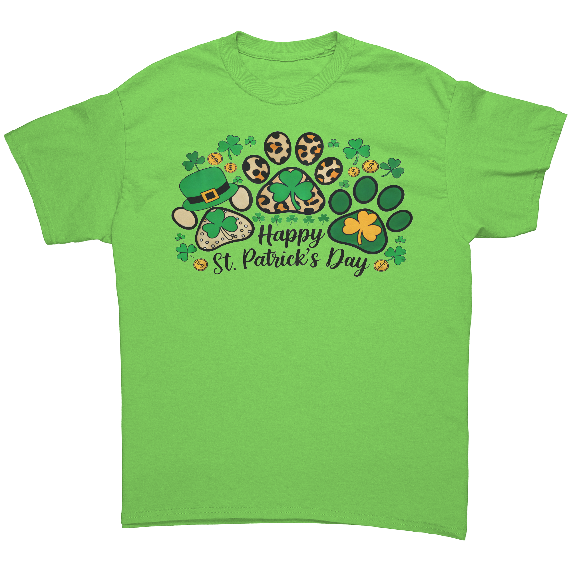Happy_St_Patricks_Day_Gildan_Unisex_T-_Lime_Front_Mockup.png