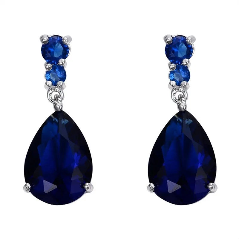 EternaBlue™ – Anti-Allergy Blue Crystal Wedding Earrings