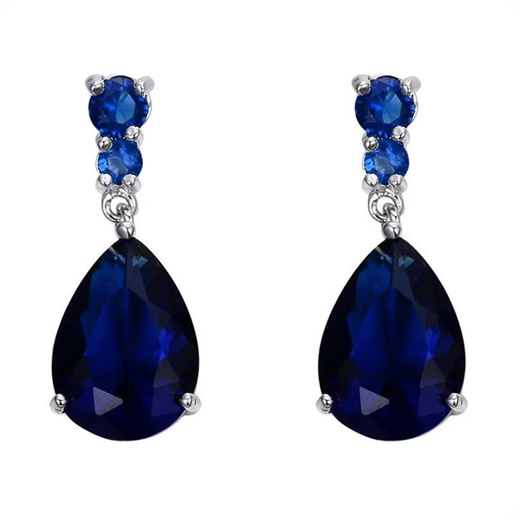 EternaBlue™ – Anti-Allergy Blue Crystal Wedding Earrings