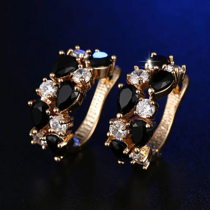 GoldenSpark™ – Clear CZ Zircon Round Stud Earrings for Women