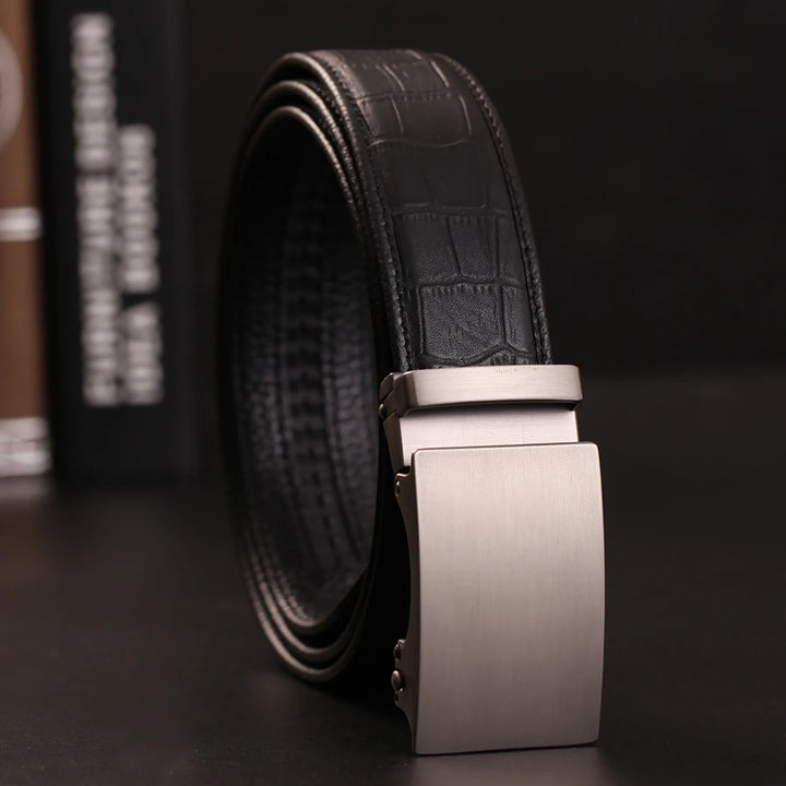 Belts For Men Strap Quality Genuine Leather Belt Men Automatic Buckle Black Belts Cummerbunds Cinturon Hombre Drop Shipping