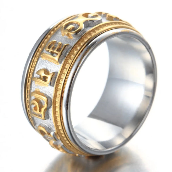 Rotatable Mantra Titanium Ring