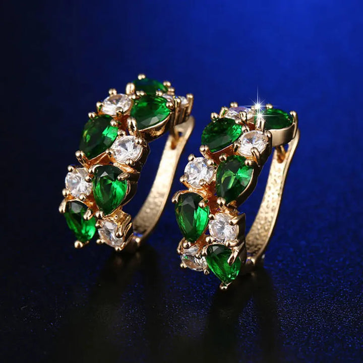 GoldenSpark™ – Clear CZ Zircon Round Stud Earrings for Women