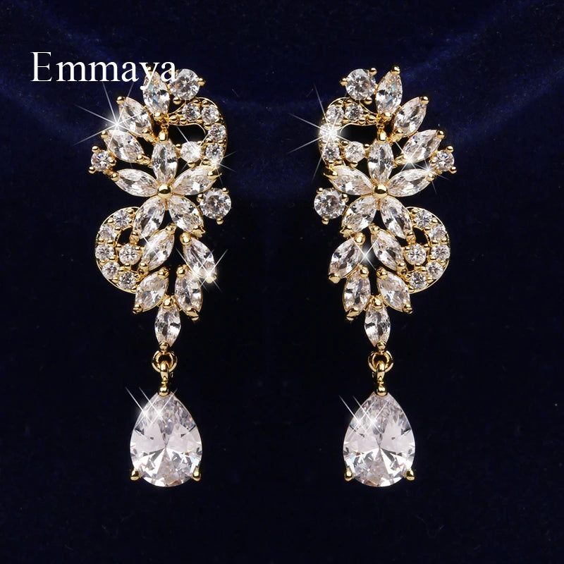 FloralLuxe™ – Charming Zirconia Flower Earrings for Women & Girls