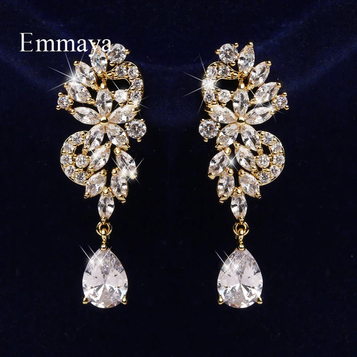 FloralLuxe™ – Charming Zirconia Flower Earrings for Women & Girls