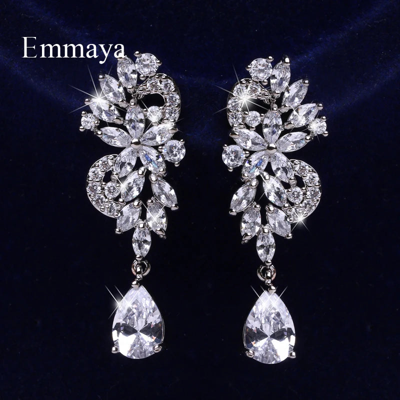 FloralLuxe™ – Charming Zirconia Flower Earrings for Women & Girls