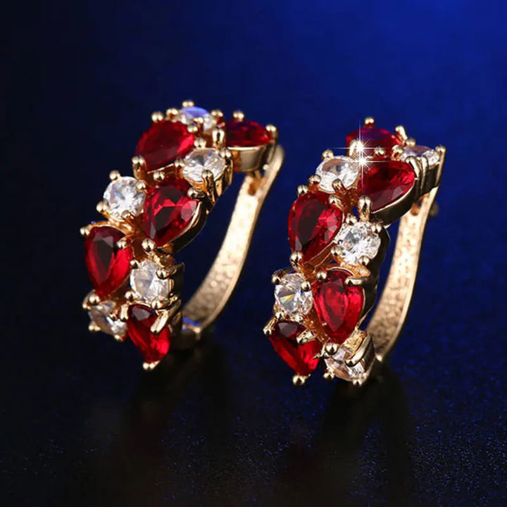 GoldenSpark™ – Clear CZ Zircon Round Stud Earrings for Women