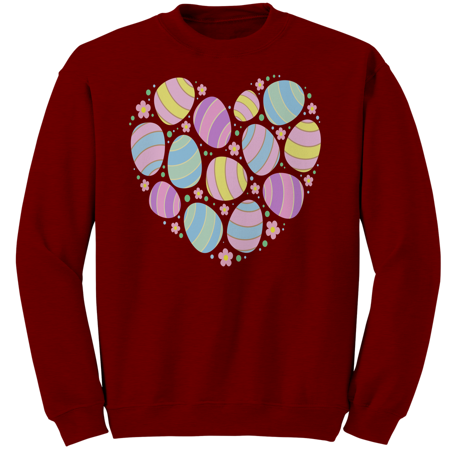 Heart_Shaped_Easter_Eggs_Gildan_Crewneck_Antique_Cherry_Red_Mockup.png