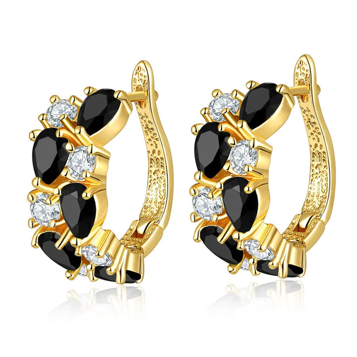 GoldenSpark™ – Clear CZ Zircon Round Stud Earrings for Women